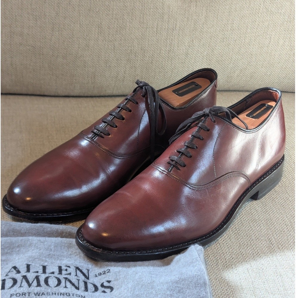 Allen Edmonds Carlyle Oxford Brown Leather Toe Dress Shoes Mens 9 E